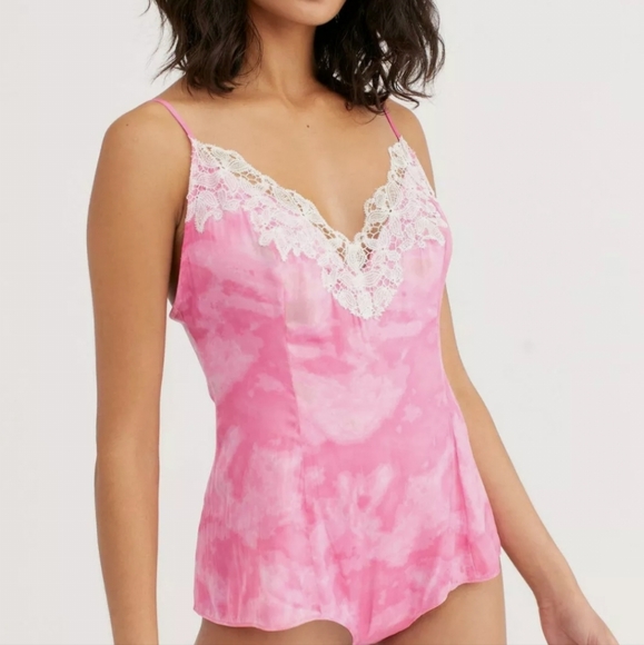 Free People Tops - Free People intimately Berry Kiss Combo Luella lace trim bodysuit